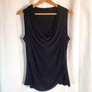 Black Draping Surplus Stretchy Top